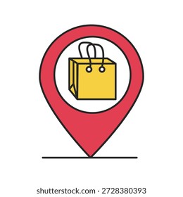 Icono de Locación con fondo blanco Vector Ilustración de stock