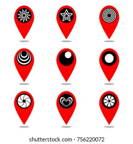 Location Icons. Check point Icons.