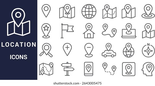 Location Icons Collection for Maps, Navigation, and Geolocation