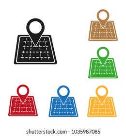Location icons, color set.