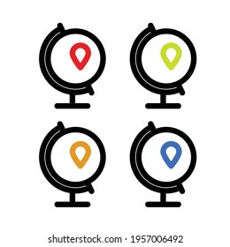 Location icons design, earth map icon