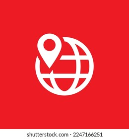 Location icons, graphic resource templates, vector illustrations.