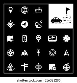 Location icons. Map icons. Navigation icon. Vector Illustration. EPS10