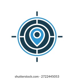location icons outline and Flat Style,transparent background