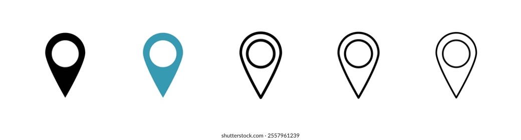 Location icons pack in black and blue.