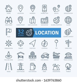 Location Icons Pack. Thin line icons set. Flaticon collection set. Simple vector icons