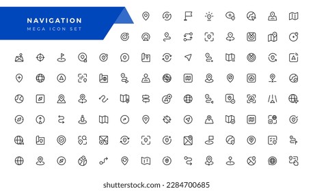 Location icons set. Navigation icons. Map pointer icons. Location symbols
