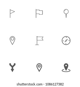 Location icons set on white background.