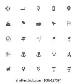 Location icons set on white background.