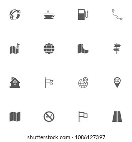 Location icons set on white background.