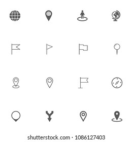Location icons set on white background.
