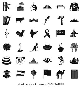 Location icons set. Simple style of 36 location vector icons for web isolated on white background