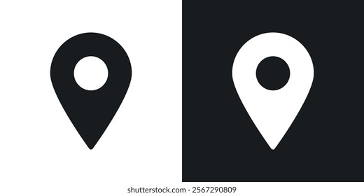 Location icons in solid black and white colors