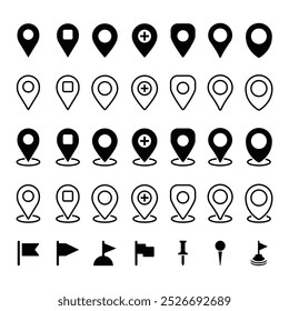 Iconos de Locación Ilustraciones de stock Vector