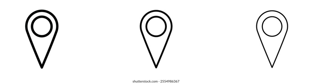 Location icons in tree different stroke sizes
