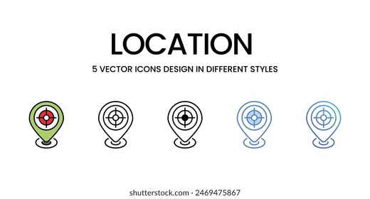 Iconos de Locación conjunto de Vector ilustración de stock.