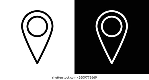 Location icons vector set in stroke line style