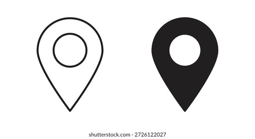 Iconos de Locación símbolo de Vector con trazo editable y versiones planas