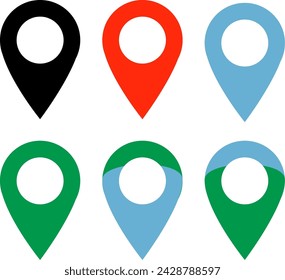 Vector de iconos de ubicación con fondo blanco