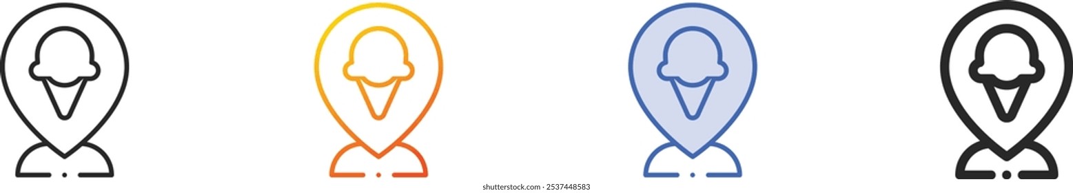 location icon.Thin Linear, Gradient, Blue Stroke and bold Style Design Isolated On White Background