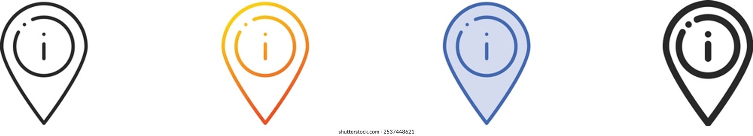 location icon.Thin Linear, Gradient, Blue Stroke and bold Style Design Isolated On White Background