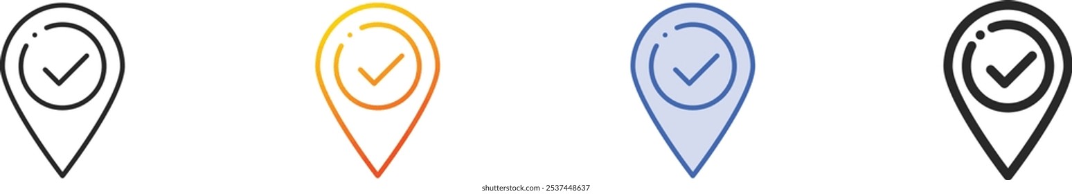 location icon.Thin Linear, Gradient, Blue Stroke and bold Style Design Isolated On White Background