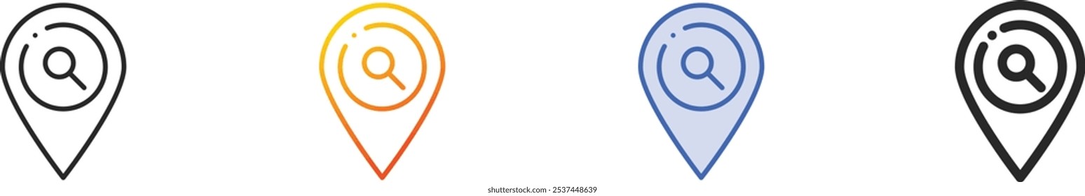 location icon.Thin Linear, Gradient, Blue Stroke and bold Style Design Isolated On White Background