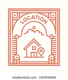 LOCATION AND ILLUSTRATION ICON CONCEPT