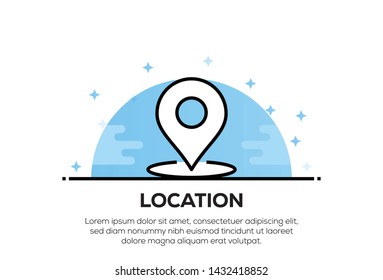 LOCATION AND ILLUSTRATION ICON CONCEPT