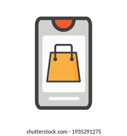 location illustration. loacation with shoping bag icon. can use for, icon design element,ui, web, app.