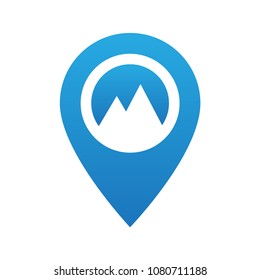 location image blue gradient icon vector