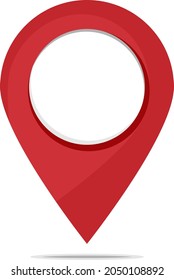 location indicator, mark on the map. Flat element
