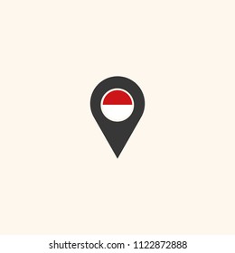 Location Indonesia flag silhouette vector illustration
