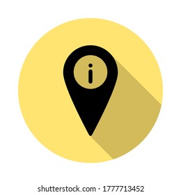 ubicación, info icono de vector simple en estilo de sombra larga