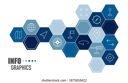 location infographic, GPS icon set, flat gps vector collection