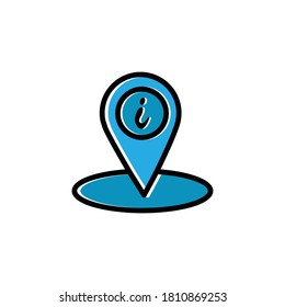 Icono plano de información de ubicación. vector de plantilla de diseño