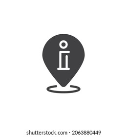 Location information pointer vector icon. filled flat sign for mobile concept and web design. Map pin info glyph icon. Symbol, logo illustration. Vector graphics