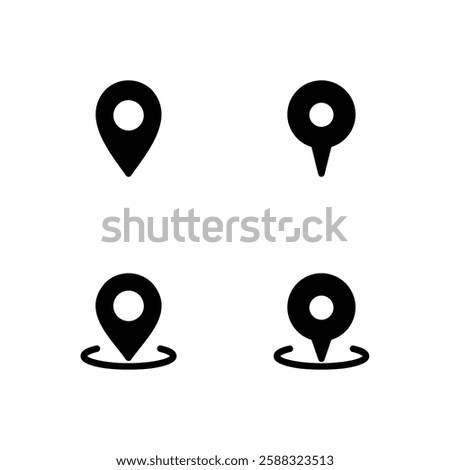 Location iocn set. Pin point location.