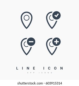 Location isolated minimal icon. Landmark line vector icon for websites and mobile minimalistic flat design. 