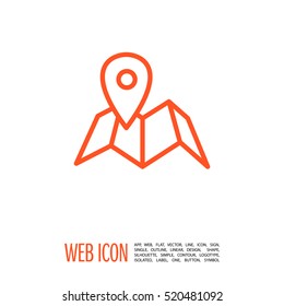 Location isolated minimal single flat linear icon for application and info-graphic. Pin line vector icon for websites and mobile minimalistic flat design.