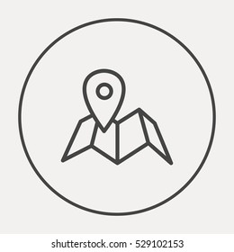 Location isolated minimal single flat linear icon for application and info-graphic. Pin line vector icon for websites and mobile minimalistic flat design.