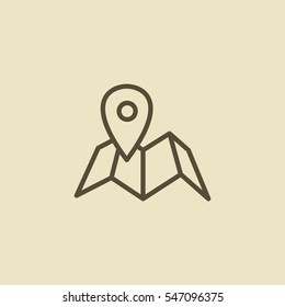 Location isolated minimal single flat linear icon for application and info-graphic. Pin line vector icon for websites and mobile minimalistic flat design.