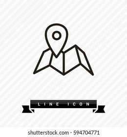 Location isolated minimal single flat linear icon for application and info-graphic. Pin line vector icon for websites and mobile minimalistic flat design.