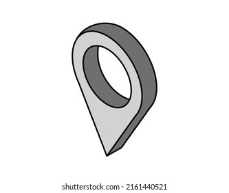Icono de diseño isométrico de ubicación. Ilustración web de vectores. 3.ª colorida concepción