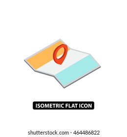Location isometric icon. Location and map icon. Navigation. 