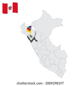 Location of  La Libertad on map Peru. 3d location sign similar to the flag of Liberty. Quality map  with  provinces Republic of Peru for your design. EPS10