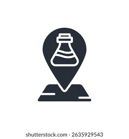 location laboratory icon. vector.Editable stroke.linear style sign for use web design,logo.Symbol illustration.