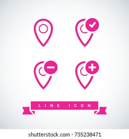 Location landmark line vector icon