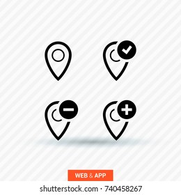 Location landmark line vector icon