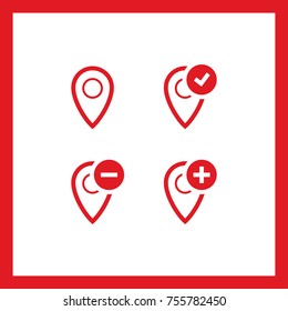 Location landmark line vector icon